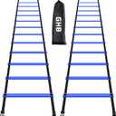GHB Pro Agility Ladder Agility Training Ladder Speed 12 Rung 20ft with Carrying Bag (Blue-2 Pack)