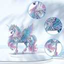 Lxmsja Tabletop Unicorn Diamond Art Kits for Adults, DIY Special Shaped Unicorn Figure Diamond Painting Desk Placement Ornament Kits for Beginners, 5D Stand Up Gem Art Craft 8x8 inch