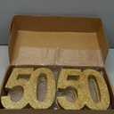 Shellwei 6 Pcs 50th Birthday Decorations for Men and Women, 50th Anniversary Decorations, Gold Glitter Number 50 Table Topper Centerpieces Decors for Birthday Party