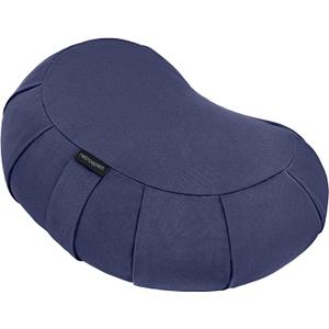 Retrospec Sedona Zafu Meditation Cushion with Buckwheat Hull Fill - Adjustable Yoga & Pilates Equipment Support - 17in Crescent Cotton Cover