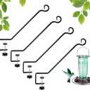 Adnee 4 Pcs Deck Bird Feeder Hanger for Railing-12.5 Inch Deck Railing Plant Hanger with Non Slip Clamp-Deck Rail Planter Hooks for Suet Baskets,Lanterns,Wind Chimes