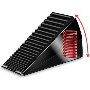 AIMAXINKE Door Stoppers for Bottom of Door- Large Spring Heavy Duty Door Stop Wedge, 3'' High Adjustable Metal Tall Doorstop, Strongest Rubber Grip, Suits Carpet, Tile, Home, School +1 Wall Protector