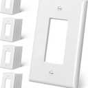 CML Oversized Decorator Wall Plate, 40 Pack Jumbo Electrical Outlet Receptacle Covers, 1-Gang Large White Switch Plates, Over-Size 3.5” x 5.5”, Impact Resistant, ETL Listed