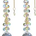 suncatchers for Windows Hanging Prism, 40mm auraro Crystal Suncatcher with Crystals Chandelier Beads, Hanging Crystal for car, Ceiling,Wedding, Party,MOM Daughter Gift(2 pcs)