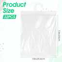 32 Pcs Hanging Storage Bags, Large Hook 13 X 10 Inch Clear Plastic Bags, Reusable Waterproof Book and Headphone Pouch for Library Pharmacy Organization