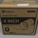 Hon&Guan 4 Inch Inline Duct Fan with Upgrade Controller - 130 CFM Airflow with 6W Ultra-Low Power and Low Noise