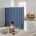 Angeles 48" x 6' Quiet Divider With Sound Dampening Panels, Freestanding Room Divider Wall, Blue
