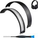 SOPROM Top & Bottom Rubber Headband Kit for Beats Studio 3 & Studio 2 Wired & Wireless Headphones, Durable Silicone & Plastic Repair Kit for Replacement Headstrap Pads (Studio3-Matte Black)