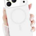 Newseego for iPhone 17 Pro Max Magnetic Case, Cute Soft Liquid Silicone Case for Women Girls Men Anti-Scratch Anti-Drop Shockproof Bumper Full Camera Lens Protection Cover for iPhone 17 Pro Max-White