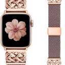 TOYOUTHS Braided Magnetic Band Compatible with Apple Watch Bands 38/40/41/42/44/45/46/49mm Women Men, Dressy Celtic Metal Stretchy Elastic Strap for iWatch Series 11 10 9 8 7 6 5 4 SE/Ultra 3 2 1