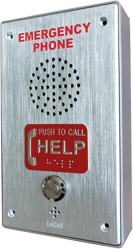 Emergency Dialer Phone/Elevator Phone with Voice Announcement, ADA Compliant, Auto-Dial 911 and Programmable, TEP331