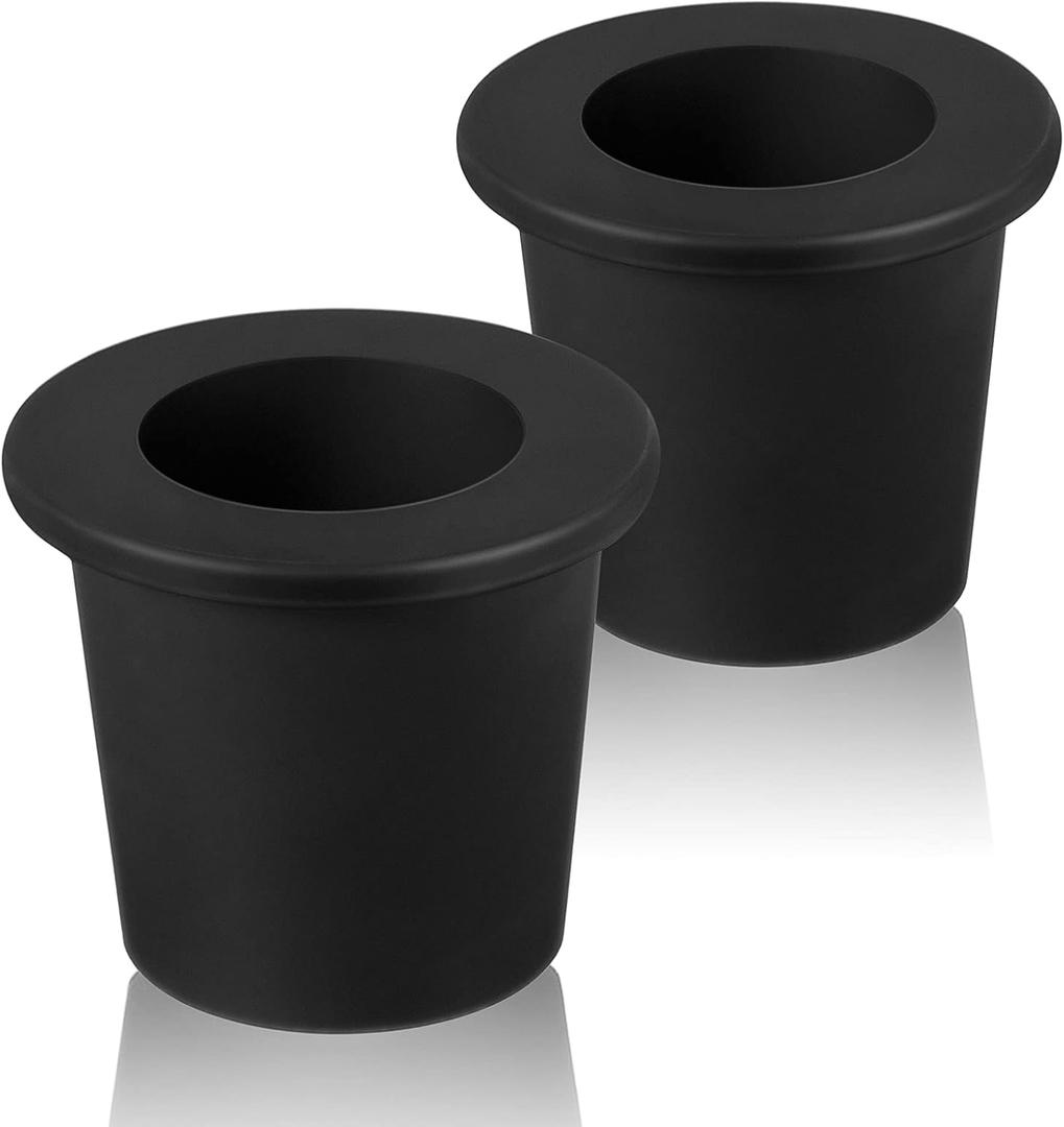 Outus Patio Table Umbrella Hole Ring Umbrella Cone Wedge Plug Umbrella Stabilizer Sleeve for 2 to 2.5 Inch Patio Table Hole and 1.5 Inch or Umbrella Pole Adapter (Black, 2 Pieces)