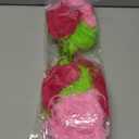 XunYee 6 Pcs Christmas Tree Picks 17in Pink and Lime Green Furry Christmas Tree Topper Spiral Curly Picks Pink and Green Furry Topper