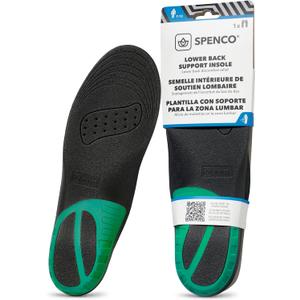 Spenco Lower Back Support Insole (FSA&HSA Eligible),Arch Support- Deep Heel Cupping - Breathability -Trim-to-Fit Sizing- Men's 7-13 (Black/Green)