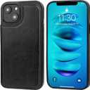 ONETOP Compatible with iPhone 14 Wallet Case with Card Holder, PU Leather Kickstand Card Slots Case, Double Magnetic Clasp and Durable Shockproof Cover 6.1 Inch (Black)