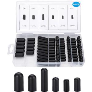 Replacement Parts Compatible with Topomatic,6 Size Replacement Parts Rubber Tip Compatible with Topomatic,Carburettor Vacuum Dust Cover,Black,80 PCS