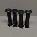 4Pcs Adjustable Metal Furniture Legs with 16 Screws, 7.09-12.99 inch Bed Center Slat Heavy Support Leg, Multipurpose Furniture Replacement Support Leg for Table Cabinet Sofa(Black)