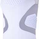COOLOMG Youth Baseball Chest Protector Padded Compression Shirt Sleeveless Softball Football Lacrosse Rib Heart Sternum Guard (Medium, White)
