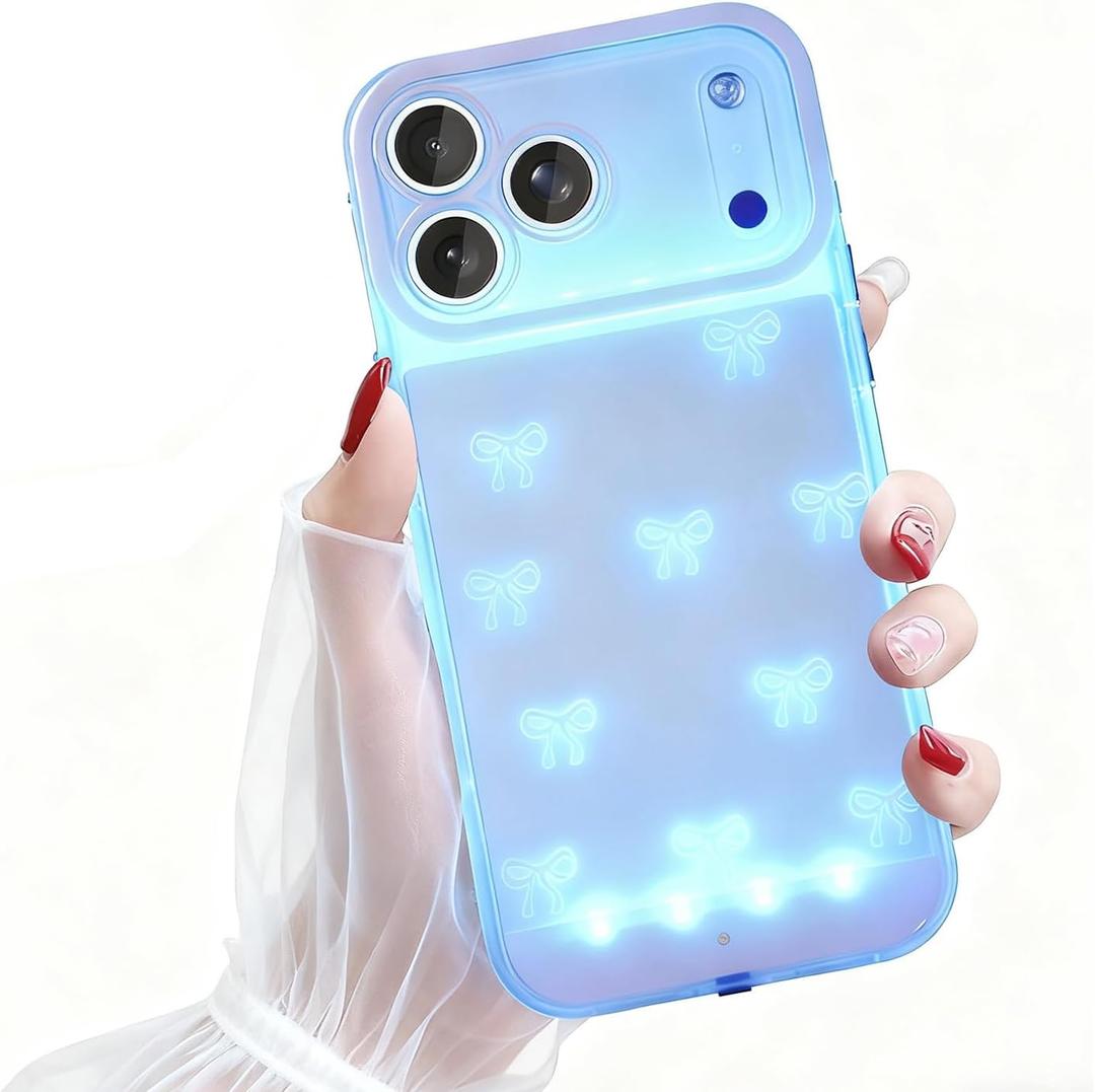 for iPhone 17 Pro Case Led Protective Cover Incoming Call Alert for iPhone 17 Pro 5G - Pink