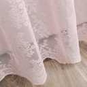 Pink Lace Shower Curtain - Vintage Shower Curtains with Attached Valance, Floral Lace Bath Curtains for Bathroom, Farmhouse Style Shabby Chic Bath Curtain Scalloped Edge, 72 x 72 Inch, 1 Panel