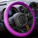Spurtar Purple Steering Wheel Cover, Car Accessories for Women Soft Silicone Leather Texture Car Steering Wheel Covers Men, Fit Most Autos