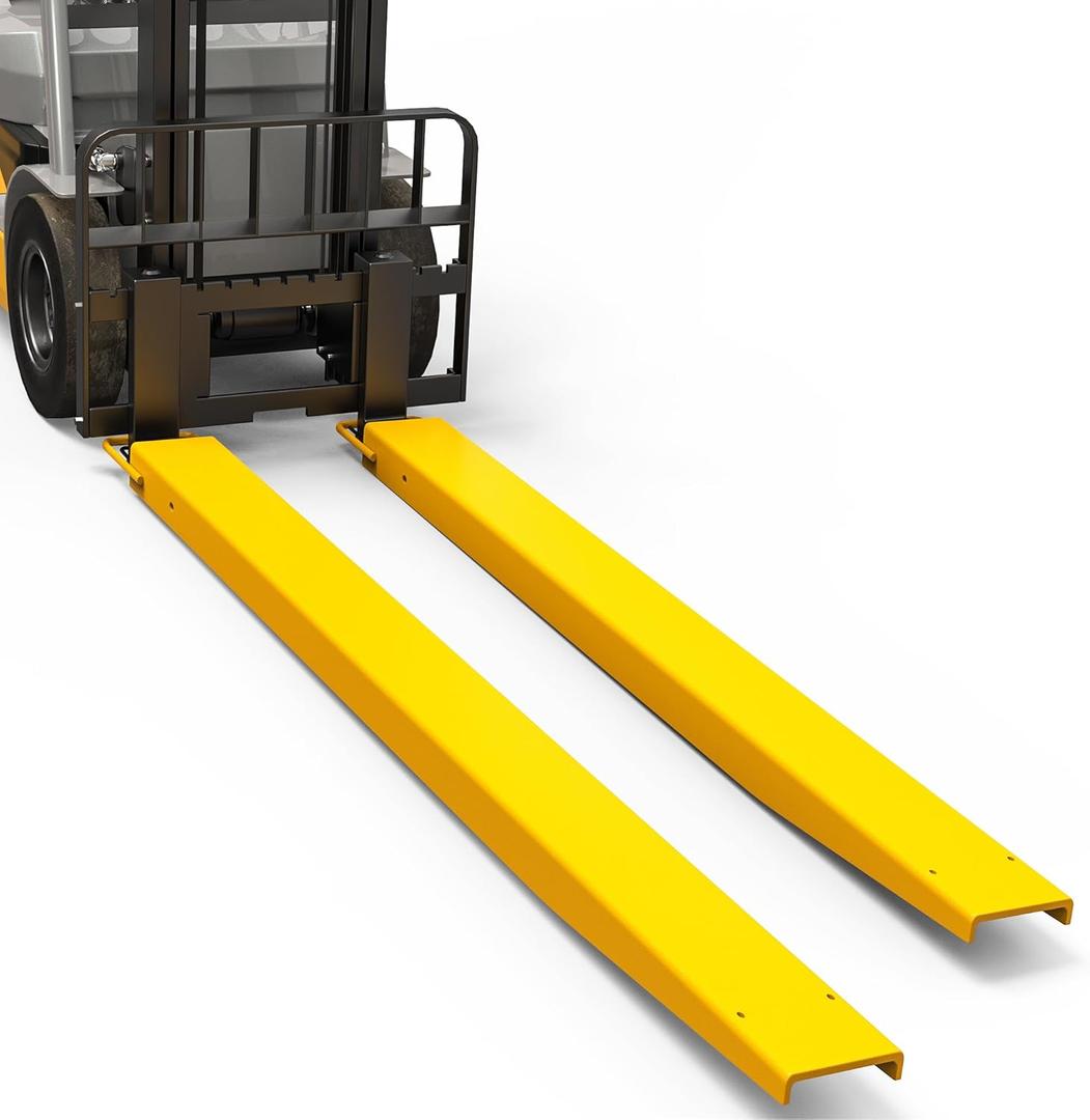 AUTOSAVER88 92 Inch Forklift Extensions for 4.5" Width Forklift Trucks, Heavy Duty Steel Pallet Fork Extensions 1 Pair, Compatible with Forklifts and Loaders, Fork Extender Reach, Yellow