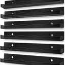 BTremary 15" Nail Polish Rack Wall Mounted Shelf Acrylic Paints Gel Polish Organizer and Storage with End Caps for Nail Techs, Art Lovers, Great Display Salons, Floating Shelves for Wall, Black