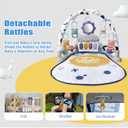 Cuterabit Baby Play Gym Mat, Baby Gym Activity Center, Kick and Play Piano with Music and Light, Tummy Time Toys for Newborn Babies Infants Boys Girls 0-3-6-9-12 Months (Grey)