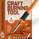 Craft Culture Wood Burning Tool Pen - Craft Burning Tools for Adults & Teens - Wood Burner Kit, Engraver, Carver, Pyrography, Woodburning - Includes 9 Premium Tips - Adjustable Temperature Control