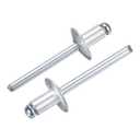 uxcell 50Pcs 1/4" x3/8" Aluminum Blind Rivets, Aluminum Grip and Steel Mandrel, Large Flange Fastener Rivets for Metal, Furniture, Automotive, Silver