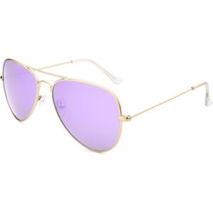 livho Sunglasses for Men Women Aviator Polarized Metal Mirror UV 400 Lens Protection (Gold Lilac)