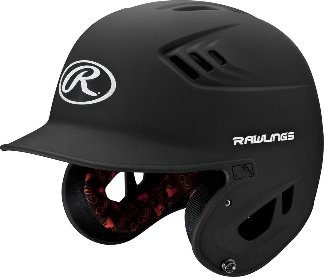 Rawlings | R16 VELO Baseball Batting Helmet | Senior (6 7/ 8" - 7 5/ 8") | Matte Black