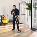 Rubbermaid Commercial Products Microfiber Adaptable Flat Mop Kit for WaveBrake Yellow Extendable Handle for Heavy-Duty Cleaning/Hardwood/Tile/Laminated Floors in Kitchen/Lobby/Office