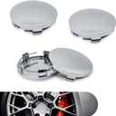 4 PCS Wheel Center Hub Covers, Snap-in Wheel Hub Center Caps, Tire Rim Hub Cap Replacement, Wheel Hub Modification Decoration, 60MM Outer Diameter Tire Accessories (Silver)