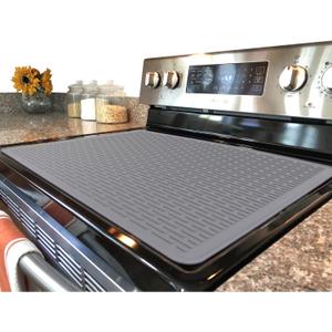 Stove Top Cover for Electric Stove - Silicone Stove Mat for Glass Top, Glass Cooktop Protector, XL Dish Drying Mats For Kitchen,Oven Covers for Electric Stove (Gray,30 x 21)