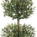 5 ft Artificial Olive Tree, Triple Ball Topiary Faux Plant with Moss & Pot, Outdoor Indoor Realistic Fake Shrubs Trees, Round Bushes Fake Shrubs Potted for Home Offices Porch Decor, Set of 1