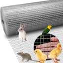 AMAGABELI GARDEN & HOME Hardware Cloth 1/2 inch 48 x 100 ft Galvanized 19 Gauge Chicken Wire Fence Welded Wire Fencing Mesh Roll Gopher Wire Rabbit Wire Snake Fence Poultry Netting Cage Screen JW008 (Silver)