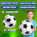 Inflatable Soccer Beach Balls (6 Pack) - 16-Inch Durable PVC Blow Up Beach Balls for Kids, Easy to Inflate, Summer Pool Float, Soccer Party Favors, Sports Theme Decorations, Giveaways & Outdoor Toys