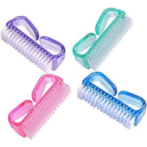 hupos Handle Grip Nail Brush, Fingernail Scrub Cleaning Brushes for Toes and Nails Cleaner, Pedicure Brushes for Men and Women 4 Pack
