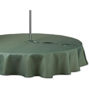 DII Indoor/Outdoor Tabletop Collection Umbrella Hole with Zipper, Machine Washable, Tonal Lattice, Tablecloth, 60" Round, Artichoke