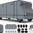 RVMasking Class C RV Cover, 26'1"-29' Heavy Duty 7 Layers Top Class C Motorhome Cover with 4 Tire Covers, Windproof Rip-Stop Anti-UV Camper Cover, Dark Gray