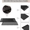 HG-GRZ-NS Griddle Replacement Parts for ZLINE Gas Stove Top High Grate Cast Iron Reversible Griddle Plate ZLINE 24 30 36 48 60 Inch Gas Cooktop Range Electric Oven Griddle Pan (Not Fit All High Grate)