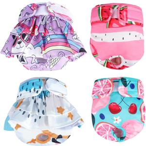 XPCARE Washable Female Dog Diapers (4 Pack) - Reusable Doggie Diapers with Adjustable Snaps, High Absorbency Leak-Proof Puppy Diapers for Female Dog in Heat, Period, Incontinence, X-Large
