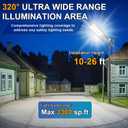 9500W Solar Street Light Outdoor Waterproof, 250000LM Large Commercial Light Solar Powered Dusk to Dawn LED Security Flood Lights with Remote/Motion Sensor, IP67 for Parking Lot/Garden/Yard