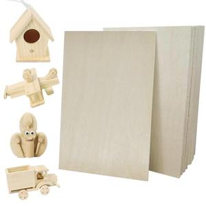 RMSPO 32 Pcs Basswood Sheets,4 x 6 x 1/16 Inch Thin Unfinished Wood Sheet for Craft,Wooden DIY Ornaments,Crafting Planks, Laser Cutting& Engraving 2 Pack