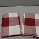 MIULEE Pack of 2 Christmas Farmhouse Checkers Buffalo Plaids Polyester Linen Soft Soild Square Porch Throw Pillow Covers Home Decor Cushion Case for Sofa Bedroom Outdoor 20 x 20 Inch Red and White