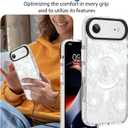 OOK Clear Floral case for iPhone Air Case, Cute Sunflower Floral Blooms DesignSoft TPU Bumper Hard PC Shockproof Protective for Women Girls Slim Phone Cover - White Flower