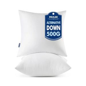 MIULEE Throw Pillows Inserts, Pack of 4 18x18 Inch 100% Virgin Fiber Filling Bed Couch Pillows