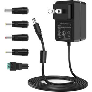 9V 1.5A Power Supply DC 9V Power Cord, 100-240V AC to DC 9Volts AC Adapter, fit for DC9V 1500ma 1A 1000ma 0.5A 500ma Arduino UNO R3, Schwinn Bike A10 140 170 Center Positive Port.