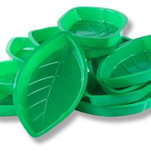 Super Z Outlet Palm Leaf Hawaii Style Food Reusable Snack Tray, Cookies, Chips, Candy Dip for Jungle Island Themed Party Decorations Platter (3 Pack, 11.75" x 8.5" Inches)